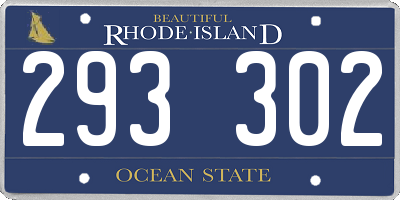RI license plate 293302