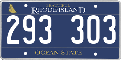 RI license plate 293303