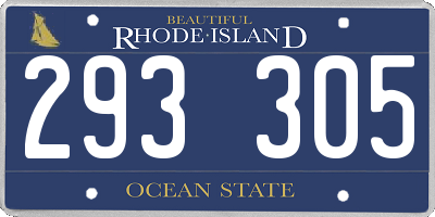 RI license plate 293305