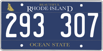 RI license plate 293307