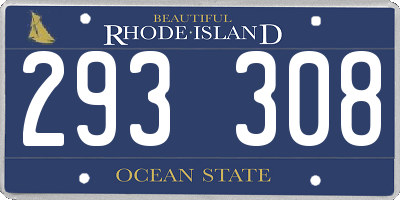 RI license plate 293308