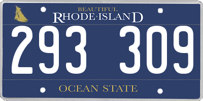 RI license plate 293309