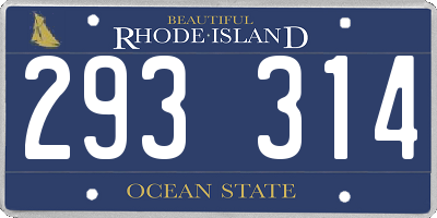 RI license plate 293314