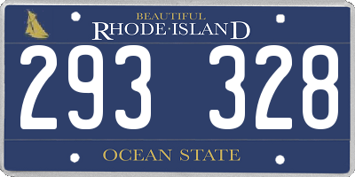 RI license plate 293328