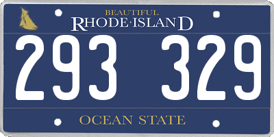 RI license plate 293329