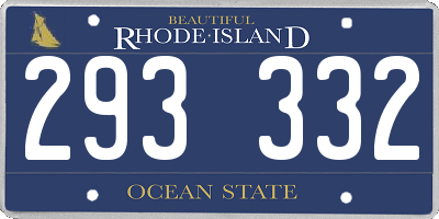 RI license plate 293332