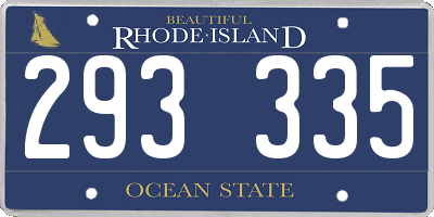 RI license plate 293335
