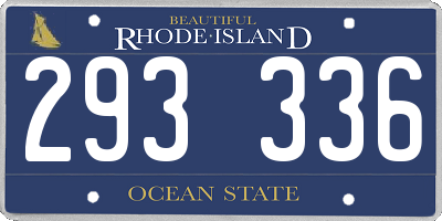 RI license plate 293336