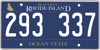 RI license plate 293337