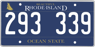 RI license plate 293339