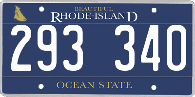 RI license plate 293340