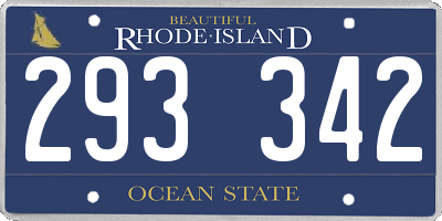 RI license plate 293342