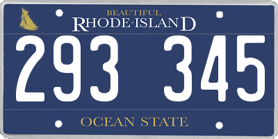 RI license plate 293345