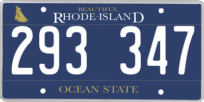 RI license plate 293347