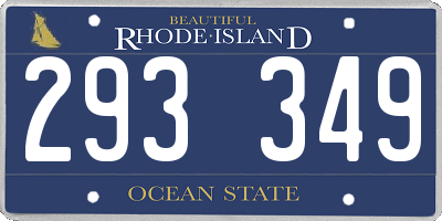 RI license plate 293349
