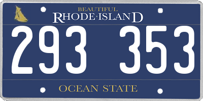RI license plate 293353