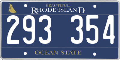 RI license plate 293354