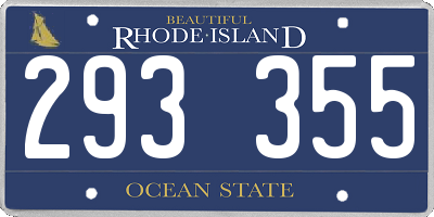 RI license plate 293355