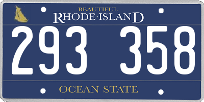 RI license plate 293358