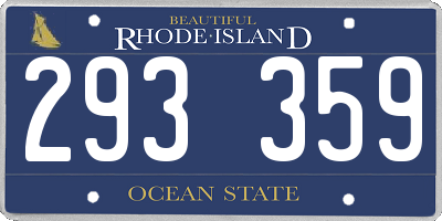 RI license plate 293359