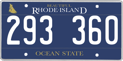RI license plate 293360