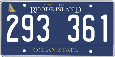 RI license plate 293361