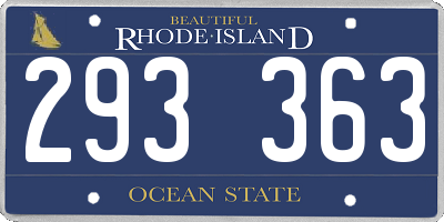 RI license plate 293363