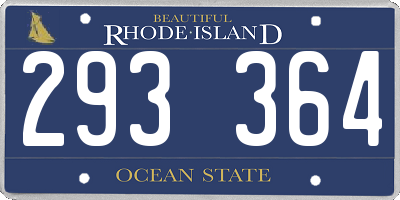RI license plate 293364