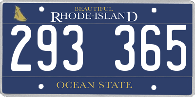RI license plate 293365