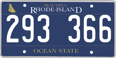 RI license plate 293366