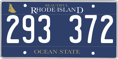 RI license plate 293372