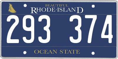 RI license plate 293374