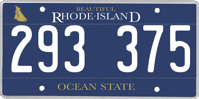 RI license plate 293375