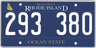 RI license plate 293380