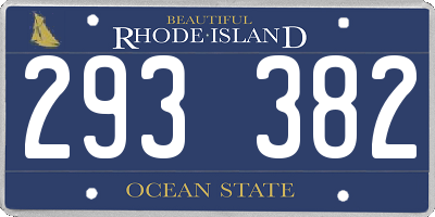 RI license plate 293382