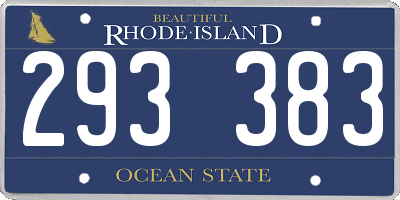 RI license plate 293383