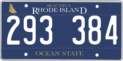 RI license plate 293384