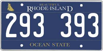 RI license plate 293393