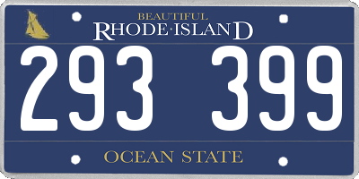 RI license plate 293399