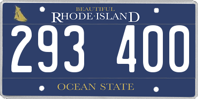 RI license plate 293400
