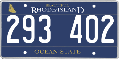 RI license plate 293402