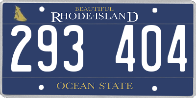 RI license plate 293404
