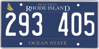 RI license plate 293405