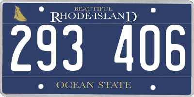 RI license plate 293406