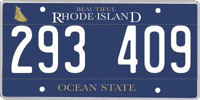 RI license plate 293409