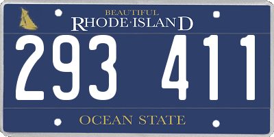 RI license plate 293411