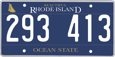 RI license plate 293413