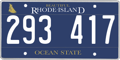 RI license plate 293417