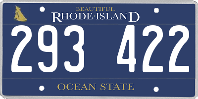 RI license plate 293422
