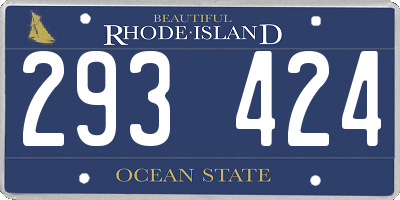 RI license plate 293424